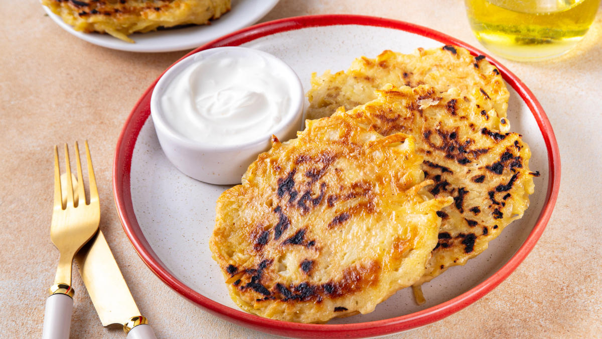 Cheesy potato pancakes