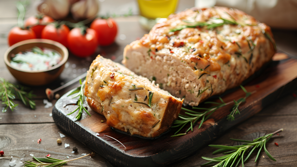 Garlic Parmesan Chicken Meatloaf