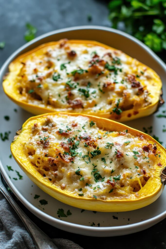 Chicken Alfredo Spaghetti Squash